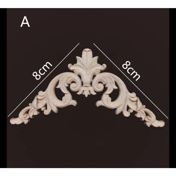 Other - Set of 4 Carved Intricate Wooden Corner Pieces 3in by 3in